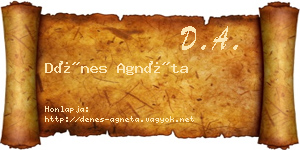 Dénes Agnéta névjegykártya
